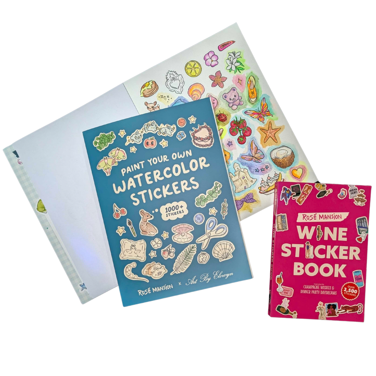 Watercolor Stickerbook + Wine Sticker Book